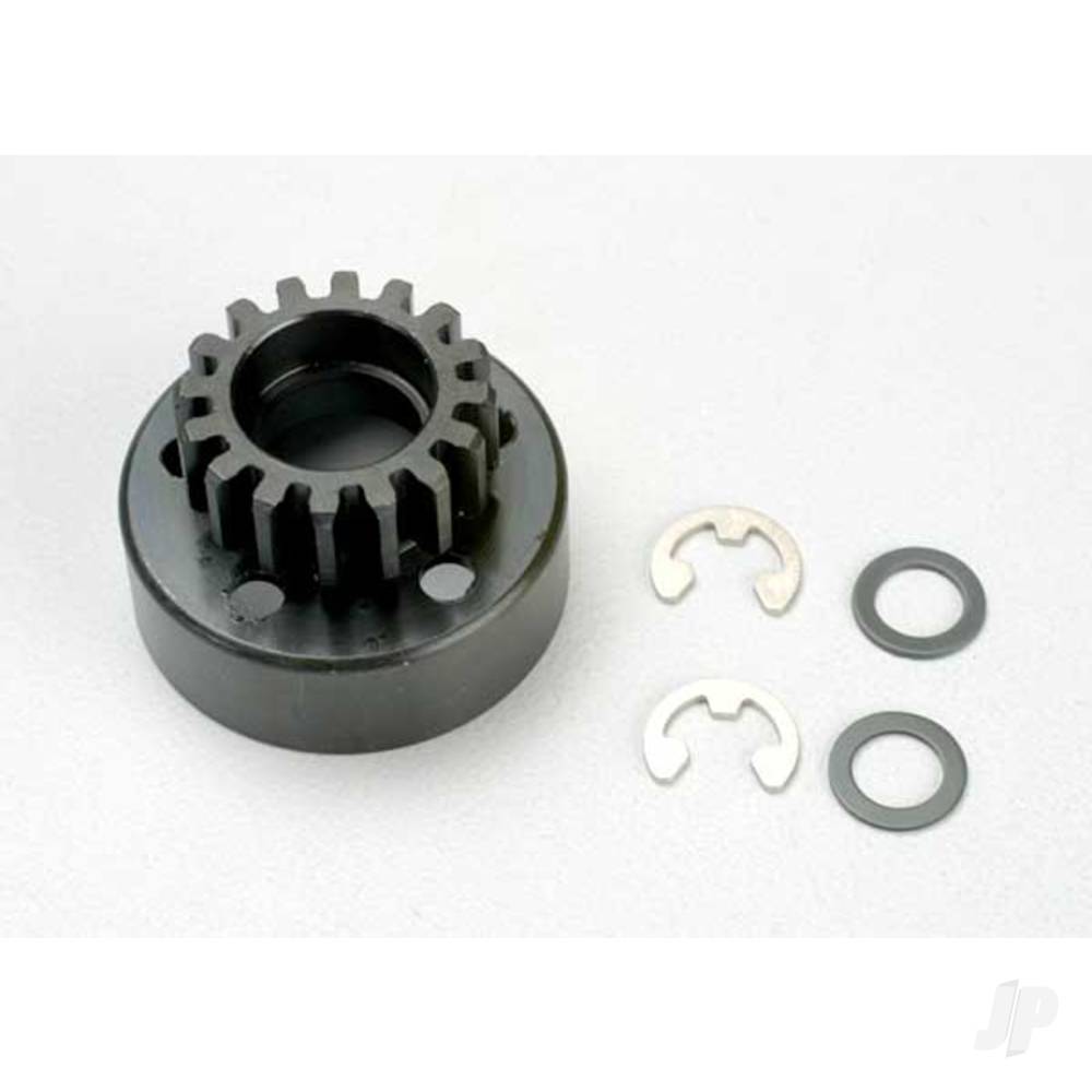 Traxxas Clutch bell (16-tooth) / 5x8x0.5mm fibre washer (2 pcs) / 5mm e-clip (requires 5x11x4mm ball bearings part #4611) (1.0 metric pitch) TRX5216