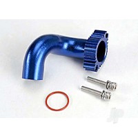 Traxxas Header, Blue-anodised aluminium (for Rear exhaust engines only) (TRX 2.5, 2.5R, 3.3) TRX5287