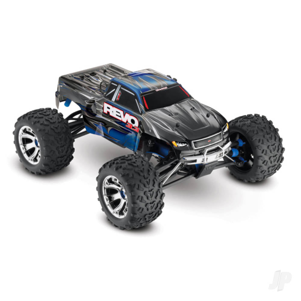 Traxxas Blue Revo 3.3 1:10 4WD RTR Nitro Monster Truck (+ TQi 3-ch wireless, TSM, TRX3.3, DC charger) TRX53097-3-BLUE