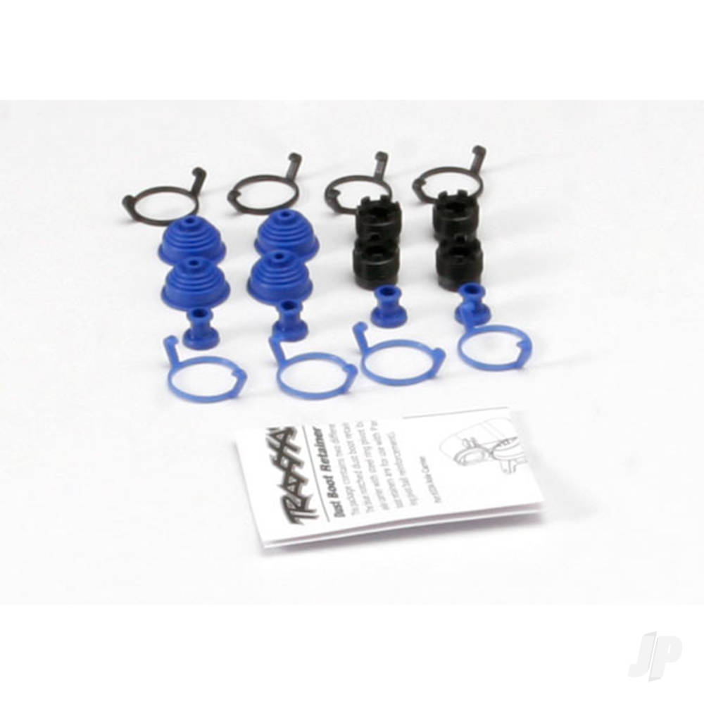 Traxxas Pivot ball caps (4 pcs) / dust boots, rubber (4 pcs) / dust plugs, rubber (4 pcs) / dust boot retainers, black (4 pcs), Blue (4 pcs) (2 pkgs. req. to complete truck) TRX5378X