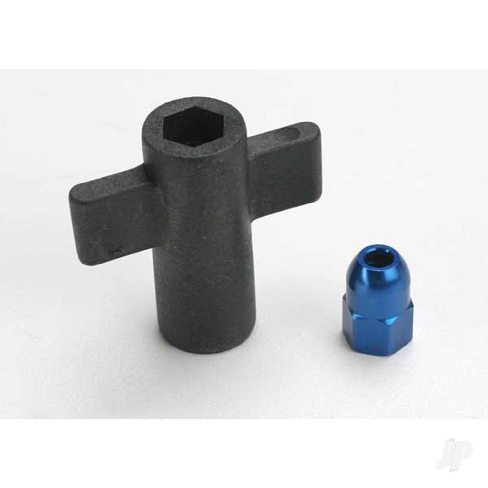 Traxxas Antenna crimp nut, aluminium (Blue-anodised) / antenna nut tools TRX5526