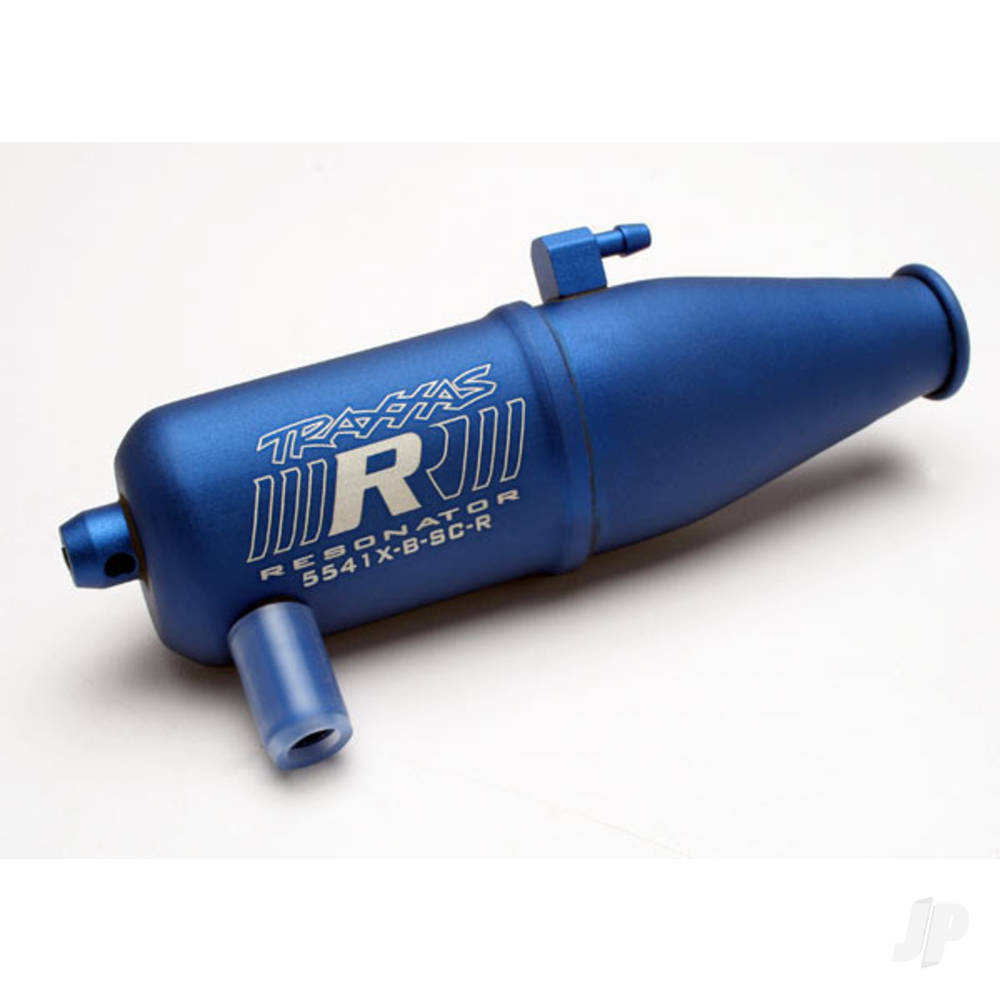 Traxxas Tuned pipe, Resonator, R.O.A.R. legal, Blue-anodised (Aluminium, single chamber) (fits Jato, N. Rustler, N. 4-Tec, with TRX Racing Engines) TRX5541X