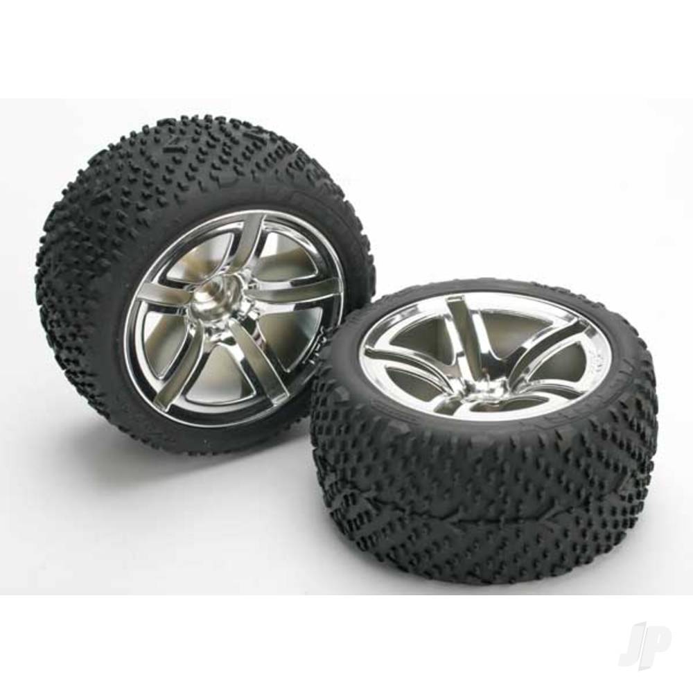 Traxxas Twin-Spoke Tyres and Wheels (Pair) TRX5573