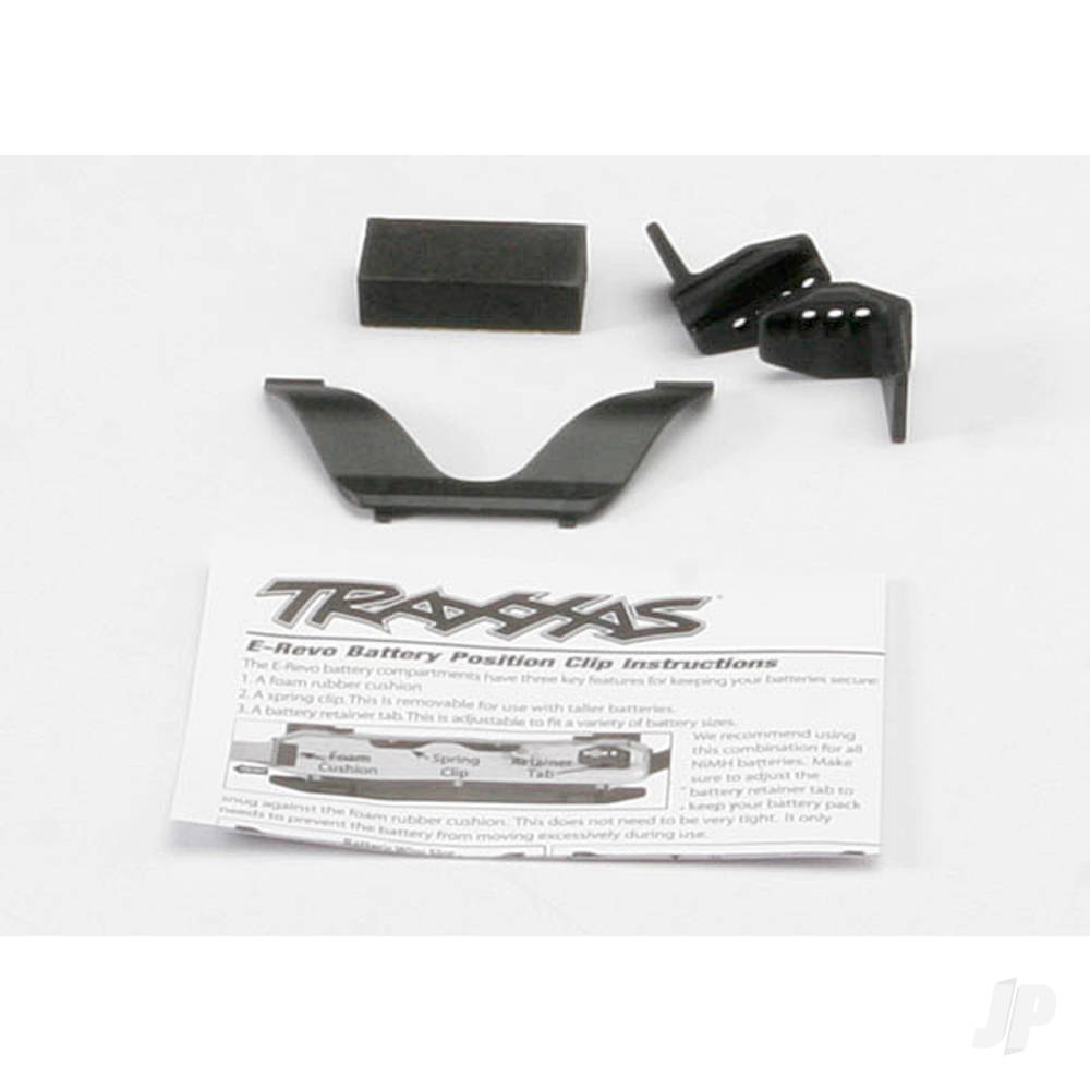 Traxxas Retainer clip, battery (1pc) / Front clip (1pc) / Rear clip (1pc) / foam spacer (1pc) (for one battery compartment) TRX5629