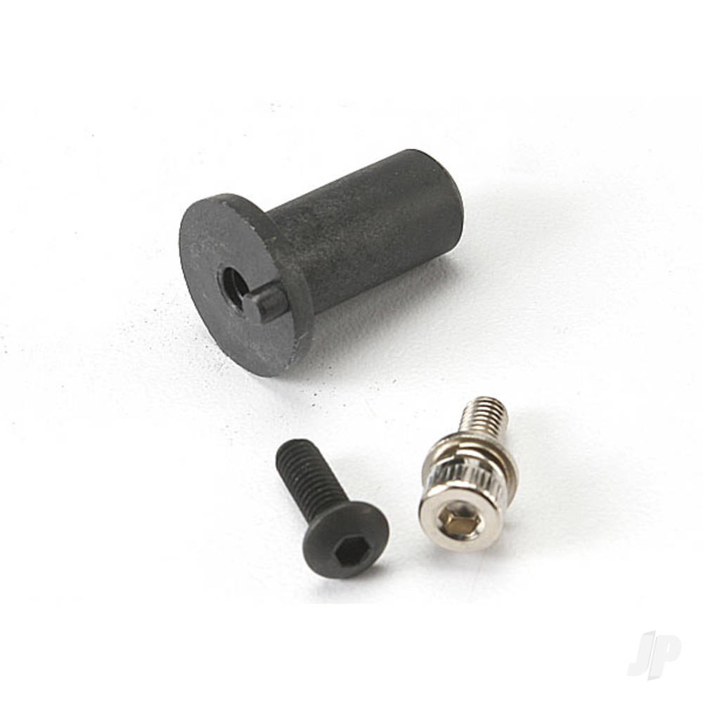 Traxxas Motor mount hinge post / 4x12mm BCS (1pc) / 4x10mm CS with split and flat washer (1pc) TRX5661