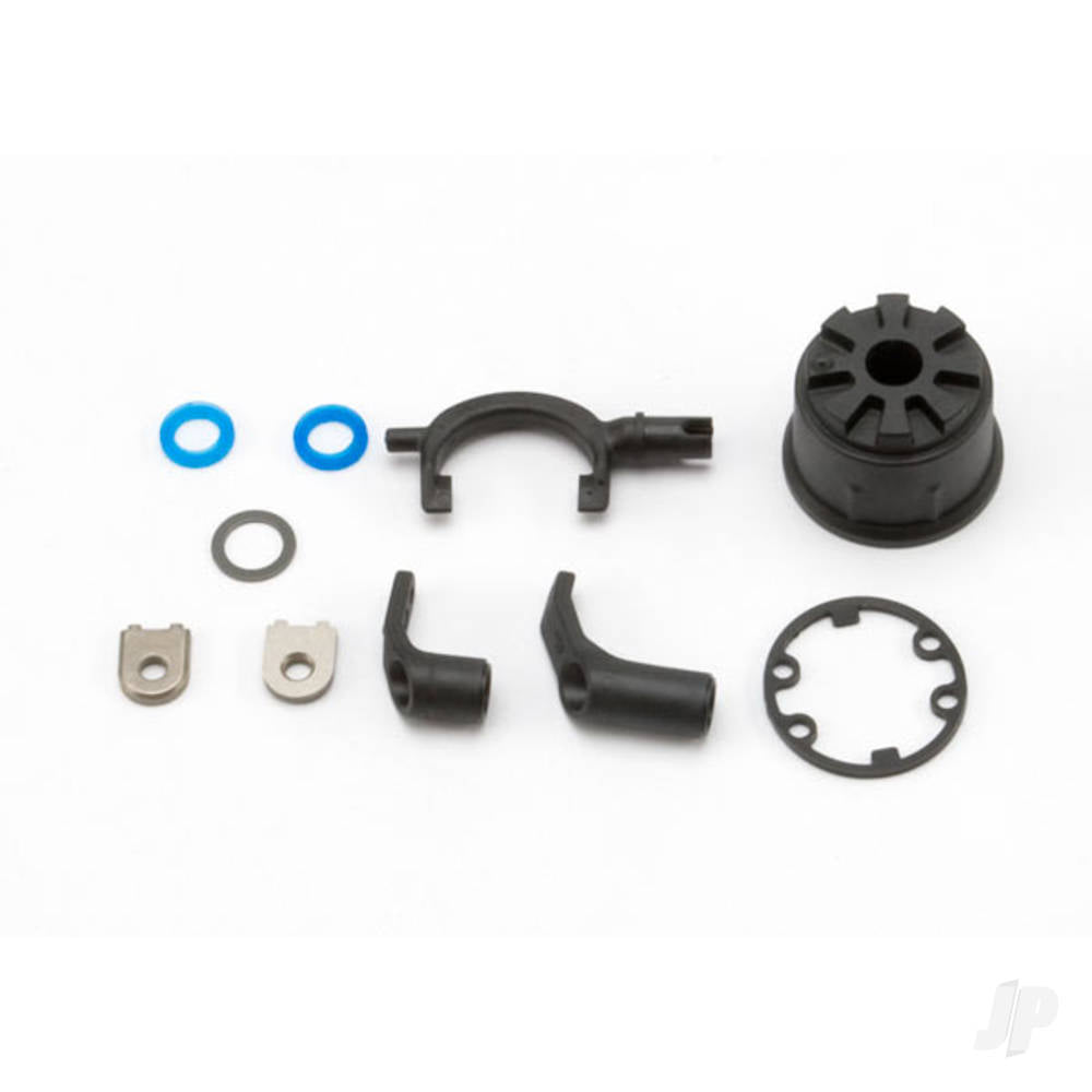 Traxxas Carrier, Differential (heavy duty) / Differential fork / linkage arms (Front & Rear) / x-ring gaskets (2 pcs) / ring gear gasket / bushings (2 pcs) / 6.5x10x0.5 TW TRX5681