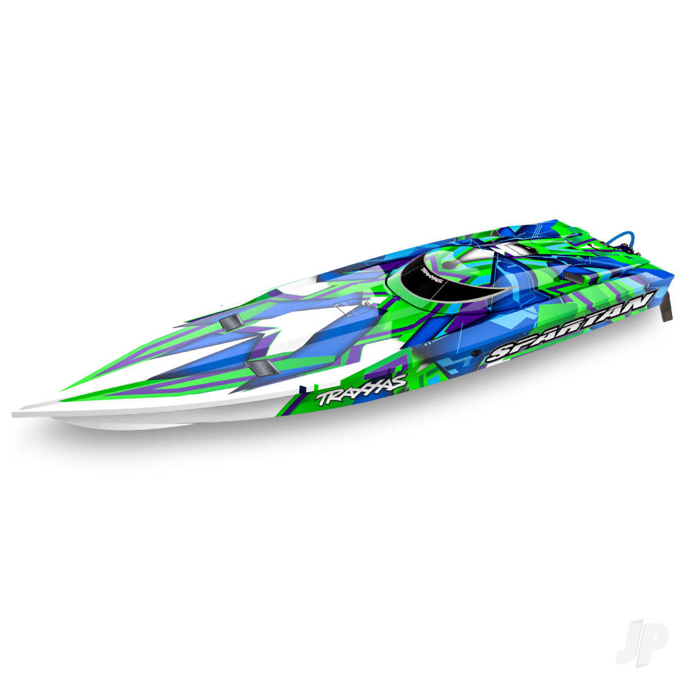 Traxxas Spartan VXL 1:10 36in Electric Brushless Race Boat, Green (+ TQi 2-ch, TSM, VXL-6s marine, Velineon 540XL) TRX57076-4-GRNR