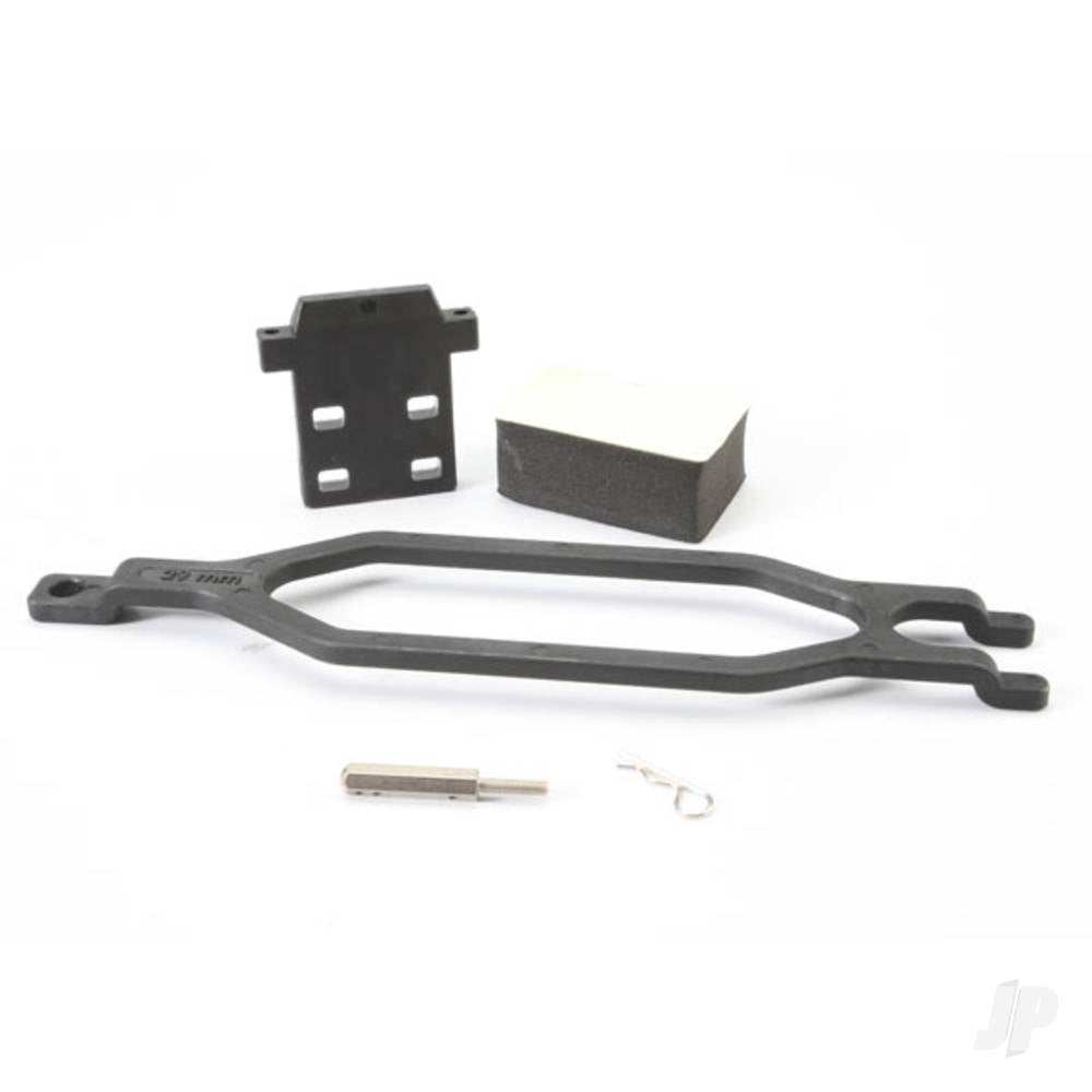 Traxxas Hold down, battery / hold down retainer / battery post / foam spacer / angled Body clip (allows for installation of taller, multi-cell batteries) TRX5827X