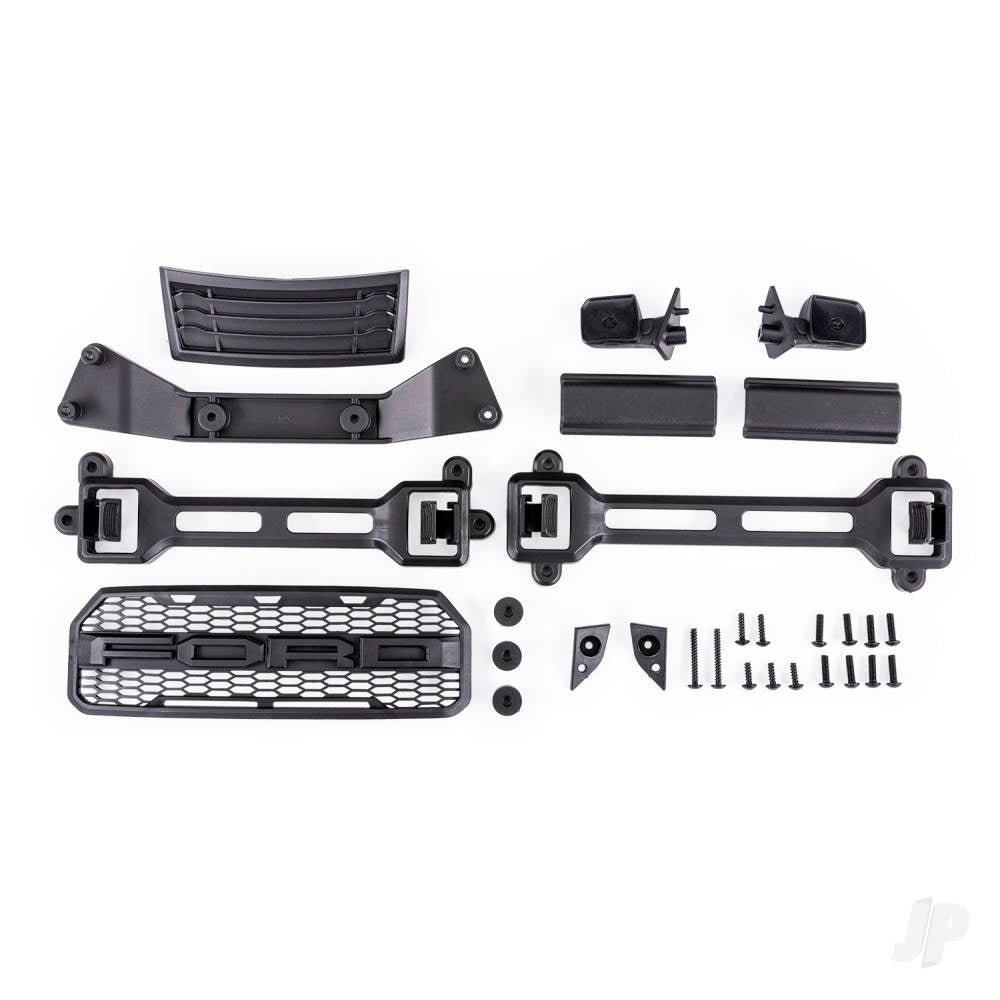 Traxxas Body accessories kit, 2017 Ford Raptor (includes grille, hood insert, side mirrors, & mounting hardware) (includes latches and latch mounts for clipless mounting) TRX5920