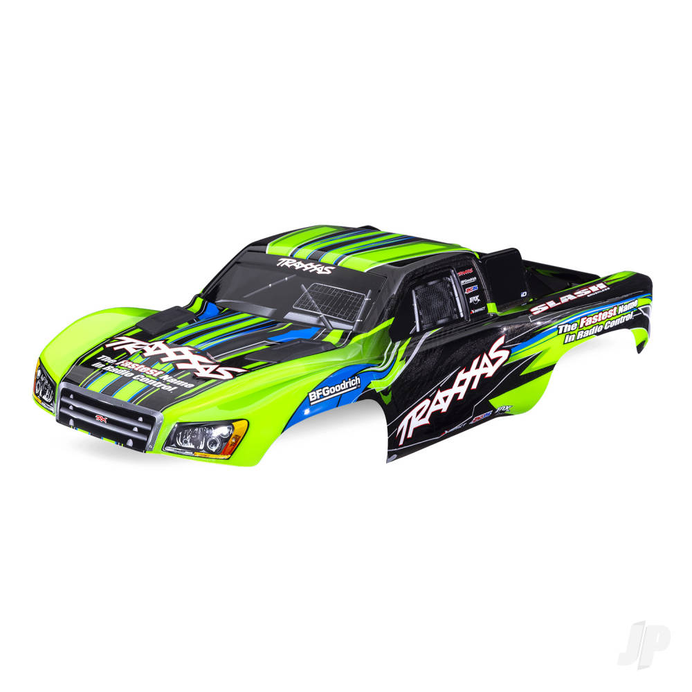 Traxxas Body, Slash 2WD (also fits Slash VXL & Slash 4X4), green (painted, decals applied) (assembled with front & rear latches for clipless mounting) TRX5924-GRN