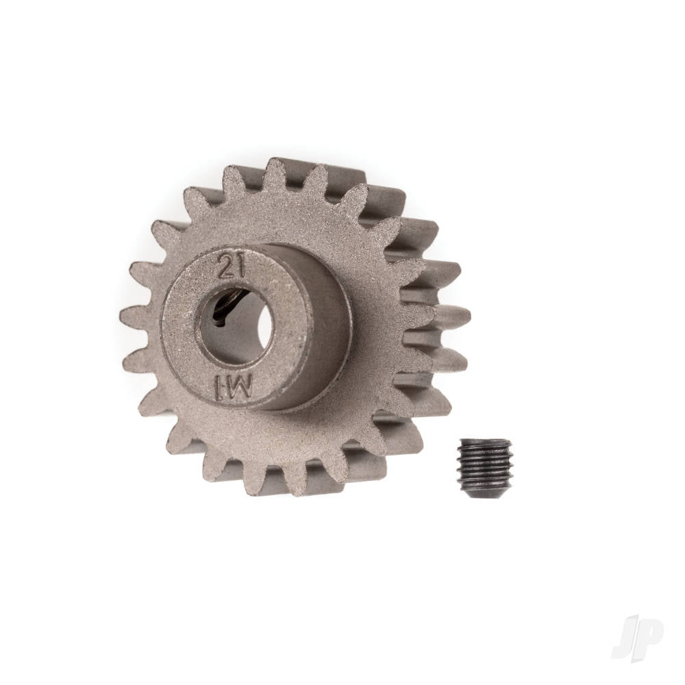 Traxxas Gear, 21-T pinion (1.0 metric pitch) (fits 5mm shaft)/ set screw (for use only with steel spur gears) TRX6493X