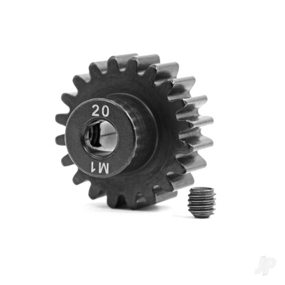 Traxxas Gear, 20-T pinion (machined, hardened steel) (1.0 metric pitch) (fits 5mm shaft)/ set screw TRX6494R