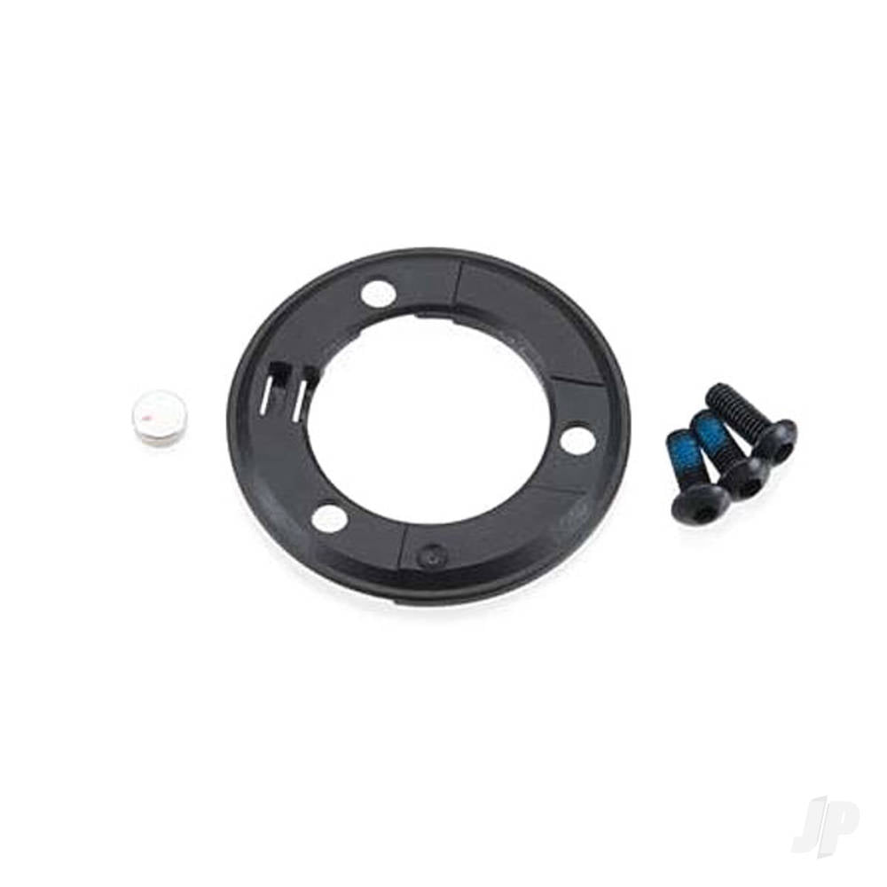 Traxxas Telemetry trigger magnet holder, Center Differential / magnet, 5x2mm (1pc) / 3x8mm BCS (3 pcs) TRX6539