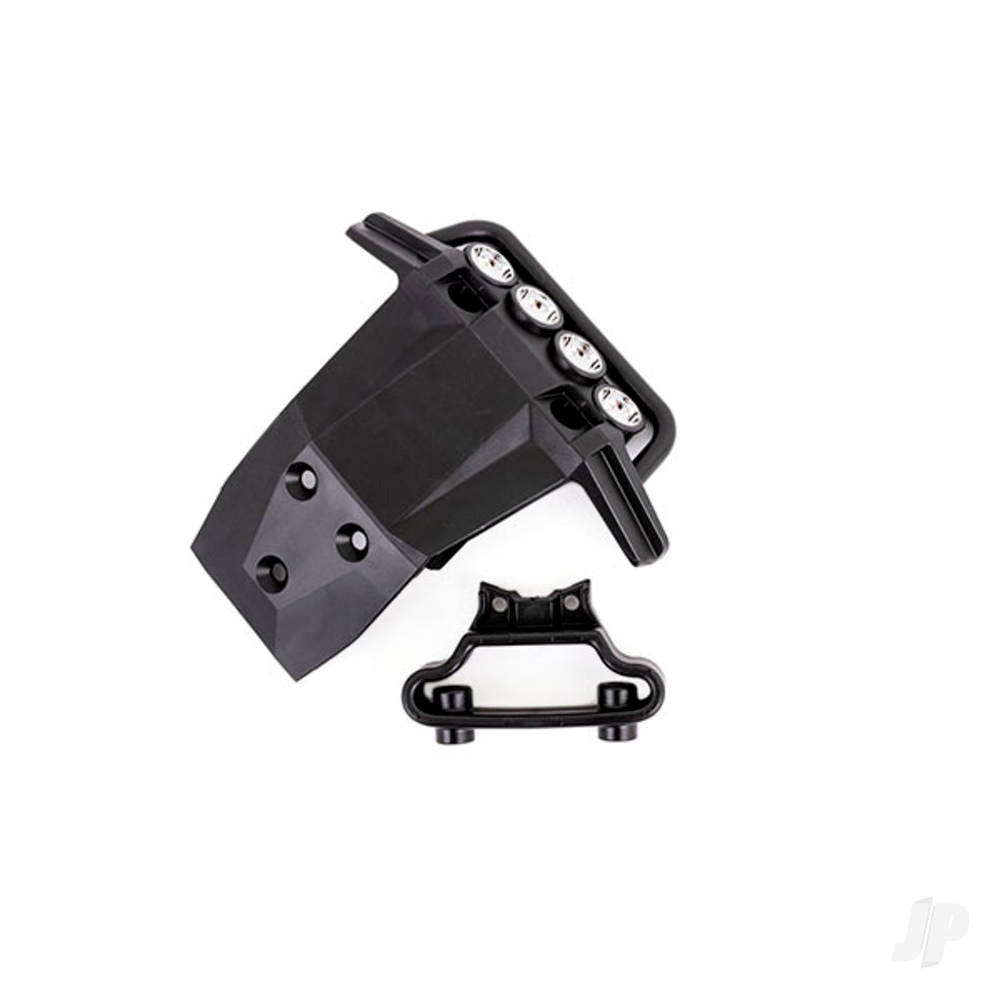 Traxxas Bumper, front / bumper support (fits 4WD Rustler) (for LED light kit installation) TRX6736X