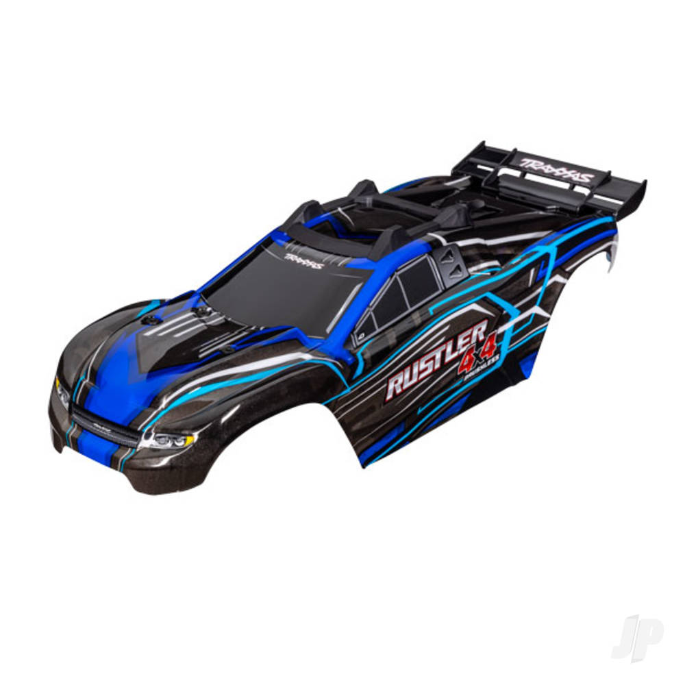 Traxxas Body, Rustler 4X4, blue (painted, decals applied) (assembled with front & rear body mounts and rear body support for clipless mounting) TRX6740-BLUE