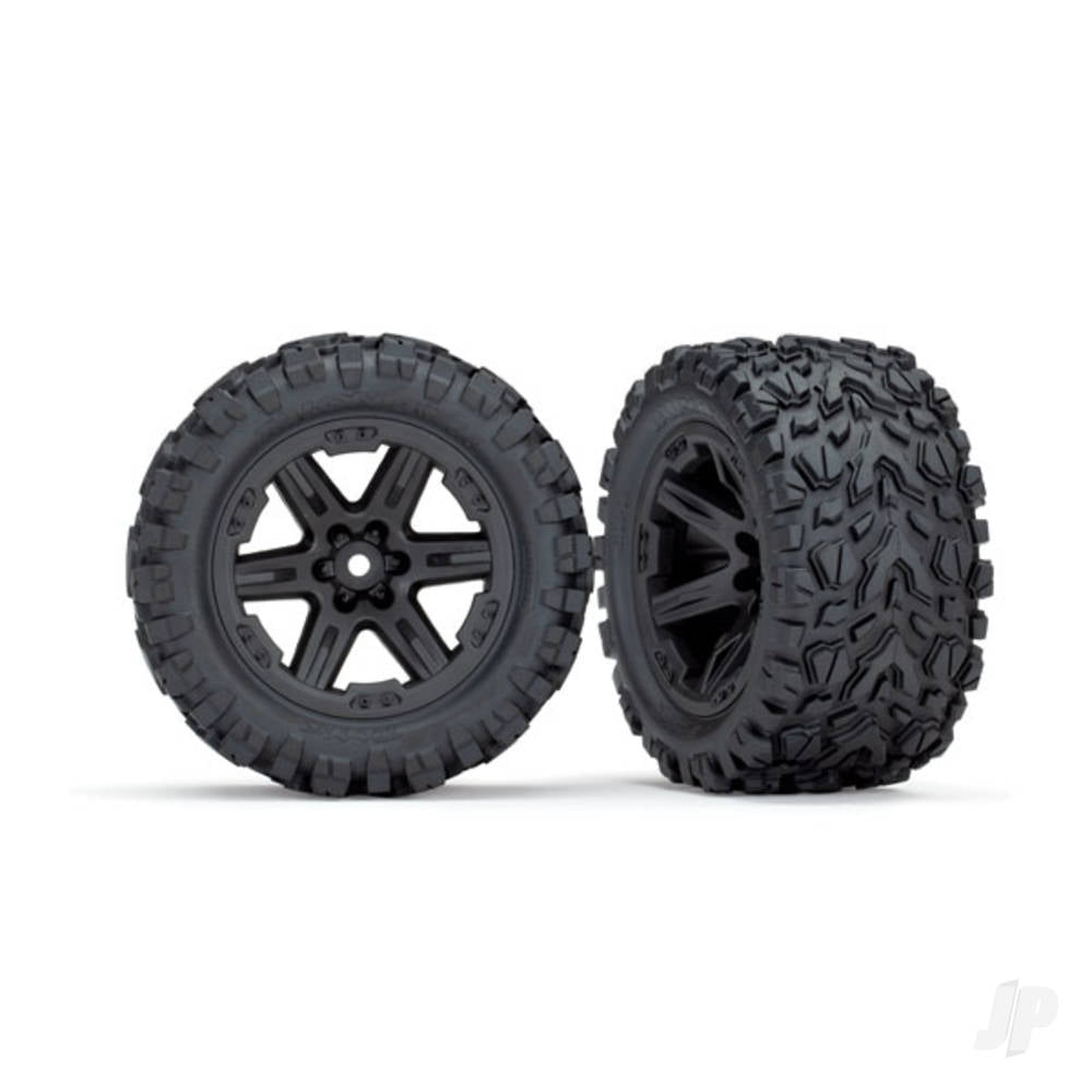 Traxxas RXT Black Tyres and Wheels (Pair) TRX6773