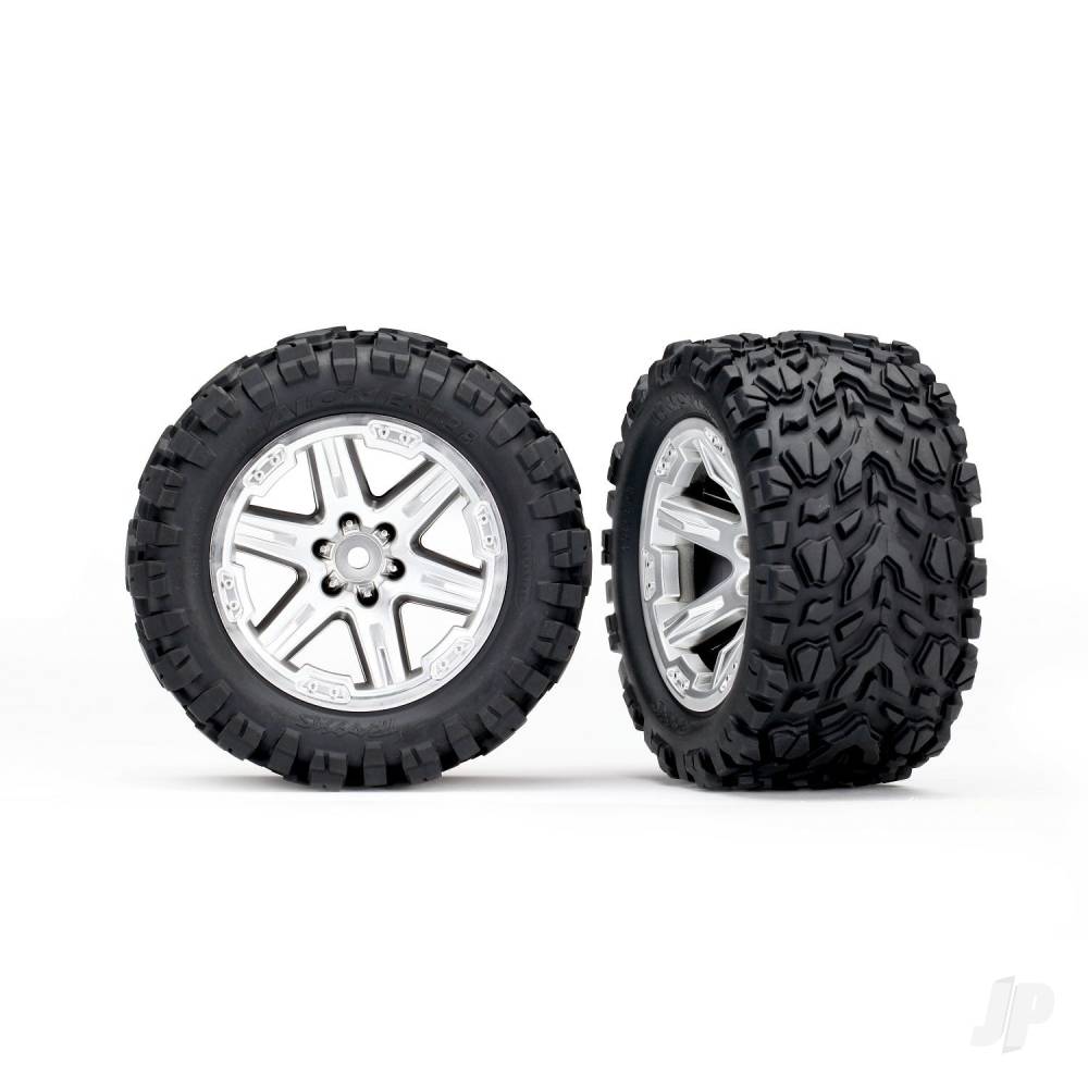 Traxxas Tyres and Chrome Wheels, Assembled / Glued (2.8in) (2 pcs) TRX6773R