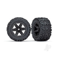 Traxxas Black Wheels/tyres RXT Complete (2 pcs) TRX6774