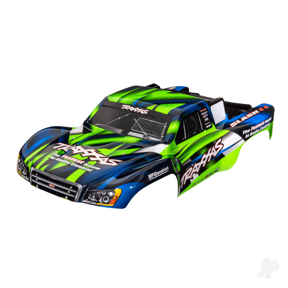 Traxxas Body, Slash 4X4 (also fits Slash VXL & Slash 2WD), green & blue (painted, decals applied) TRX6928G