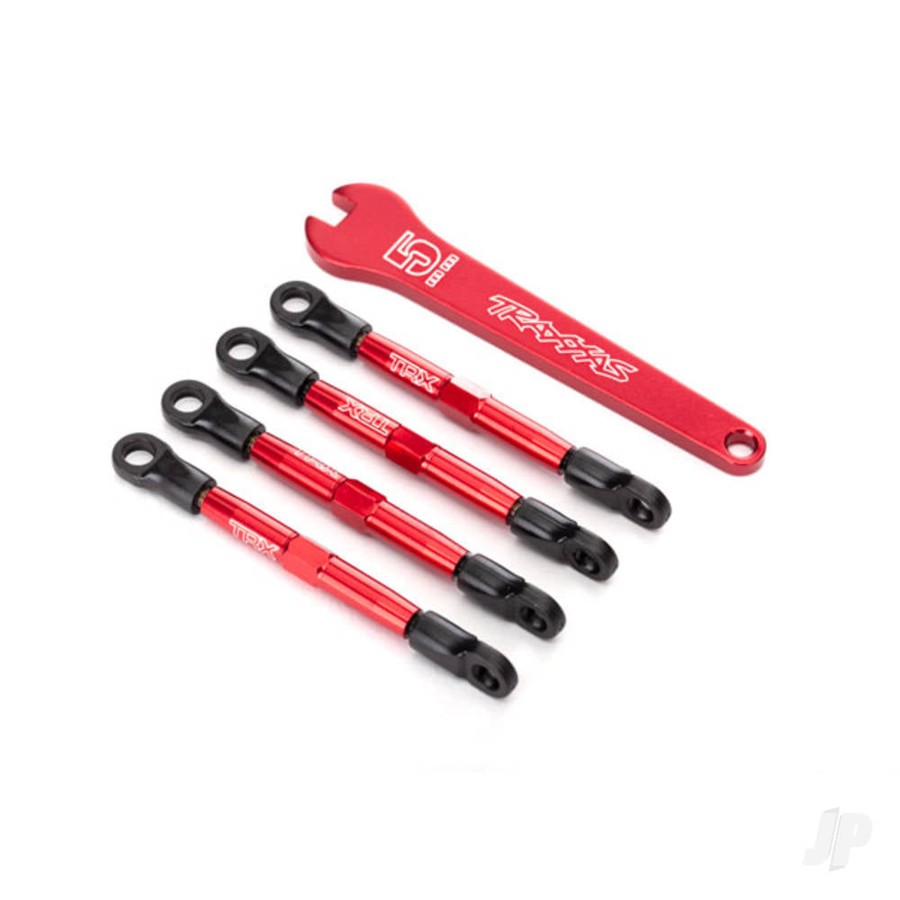 Traxxas Toe links, aluminium (Red-anodised) (4 pcs) (assembled with rod ends and threaded inserts) TRX7038X