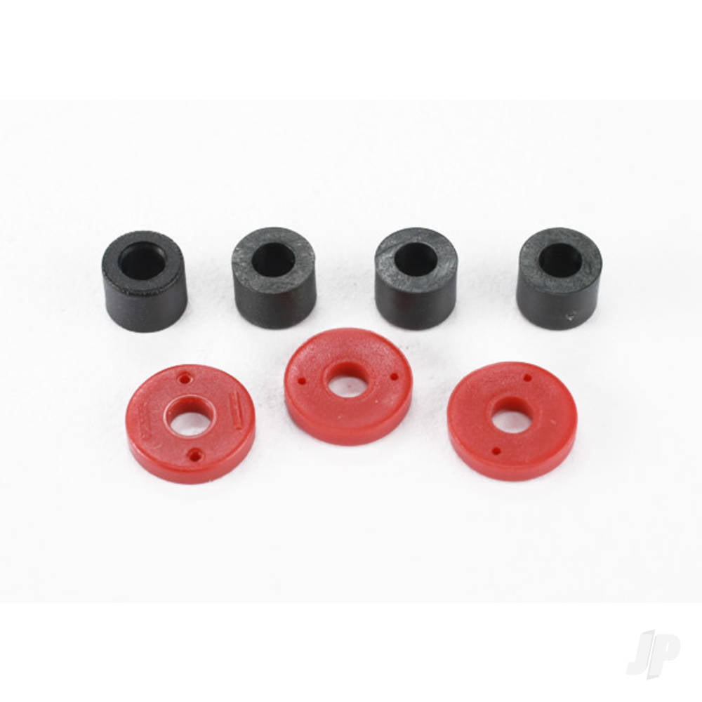 Traxxas Piston, damper (2x0.5mm hole, Red) (4 pcs) / travel limiters (4 pcs) TRX7067