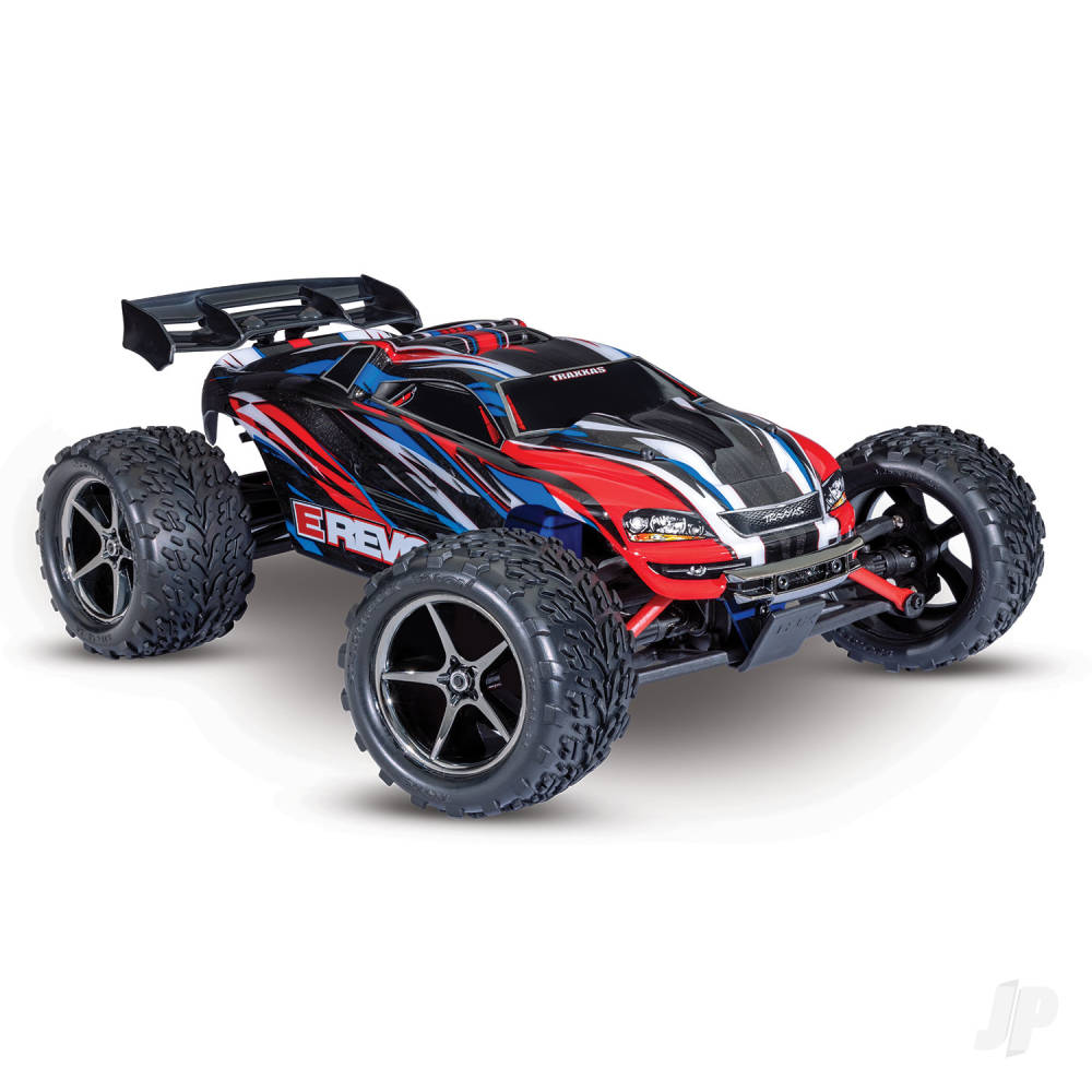 Traxxas E-Revo 1:16 4X4 Monster Truck, Red Blue (+ TQ 2-ch, XL-2.5, Titan  - TRX71054-8-RBLU Main