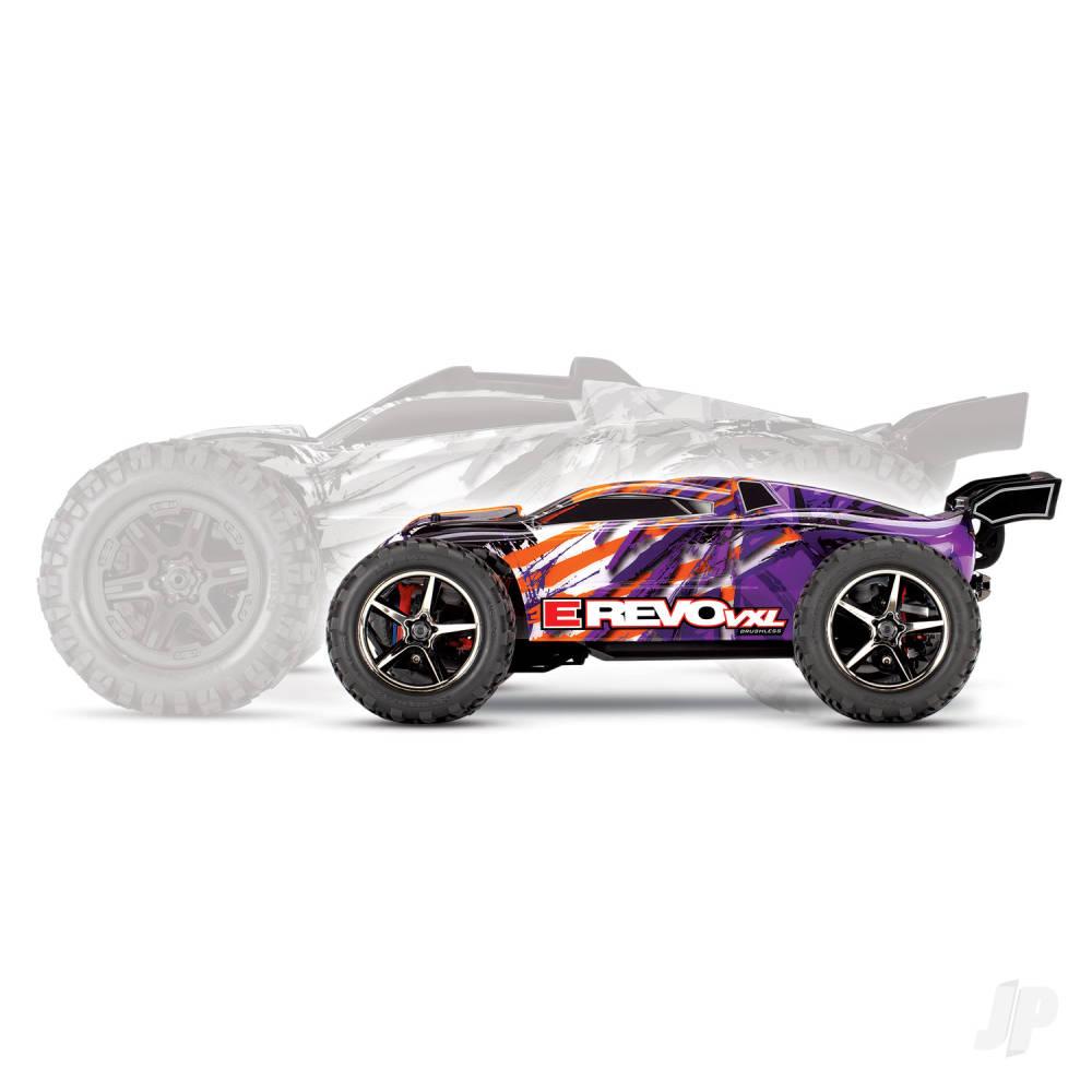 Traxxas E-Revo VXL 1:16 4X4 RTR Brushless Electric Racing Monster Truck (+ - TRX71076-8-BLUEX 12