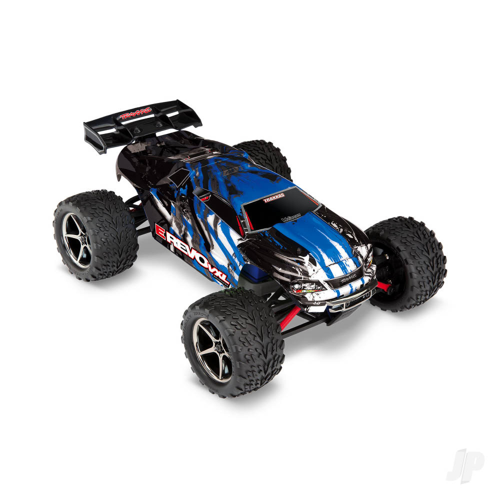 Traxxas E-Revo VXL 1:16 4X4 RTR Brushless Electric Racing Monster Truck (+ - TRX71076-8-BLUEX 1