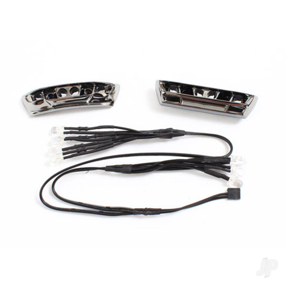 Traxxas LED lights, light harness (4 clear, 4 Red) / bumpers, Front & Rear / wire ties (3 pcs) (requires power supply #7286) TRX7186