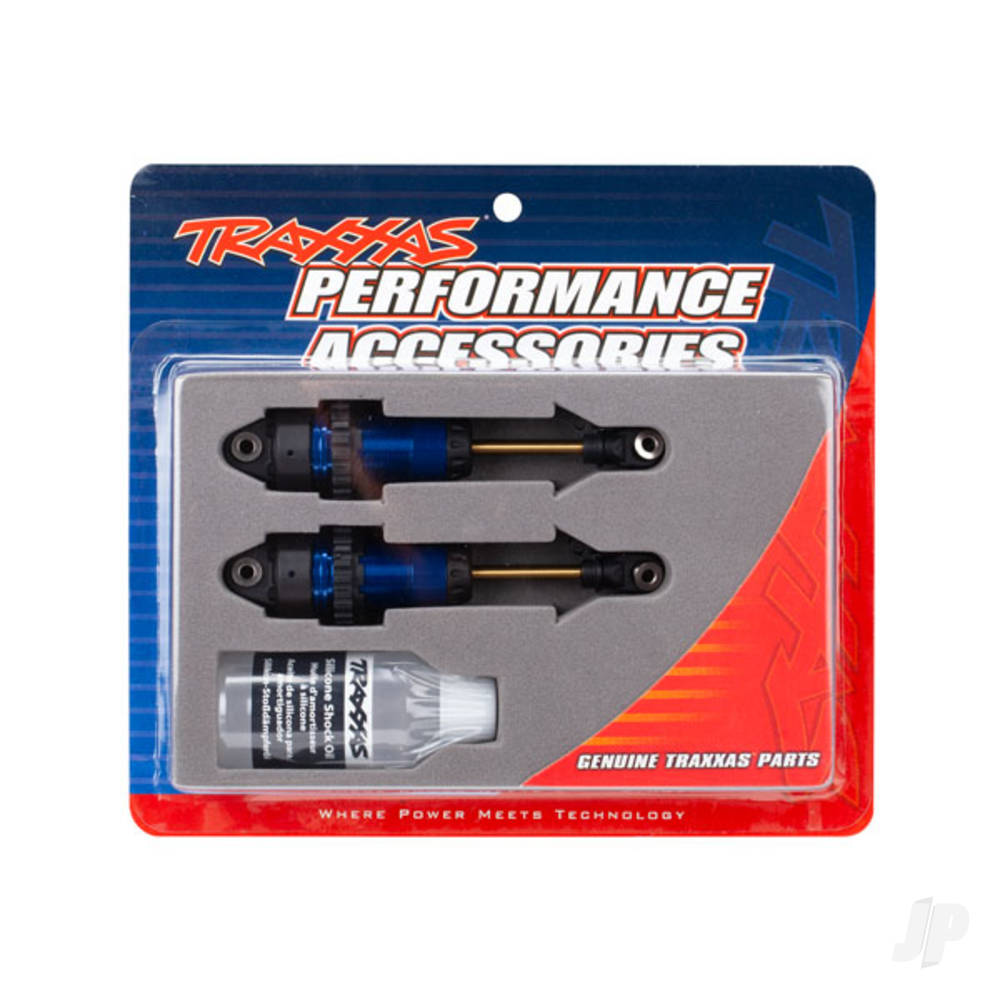 Traxxas Shocks, GTR Long Blue-anodised, PTFE-coated bodies with TiN shafts (fully assembled, with out springs) (2 pcs) TRX7461