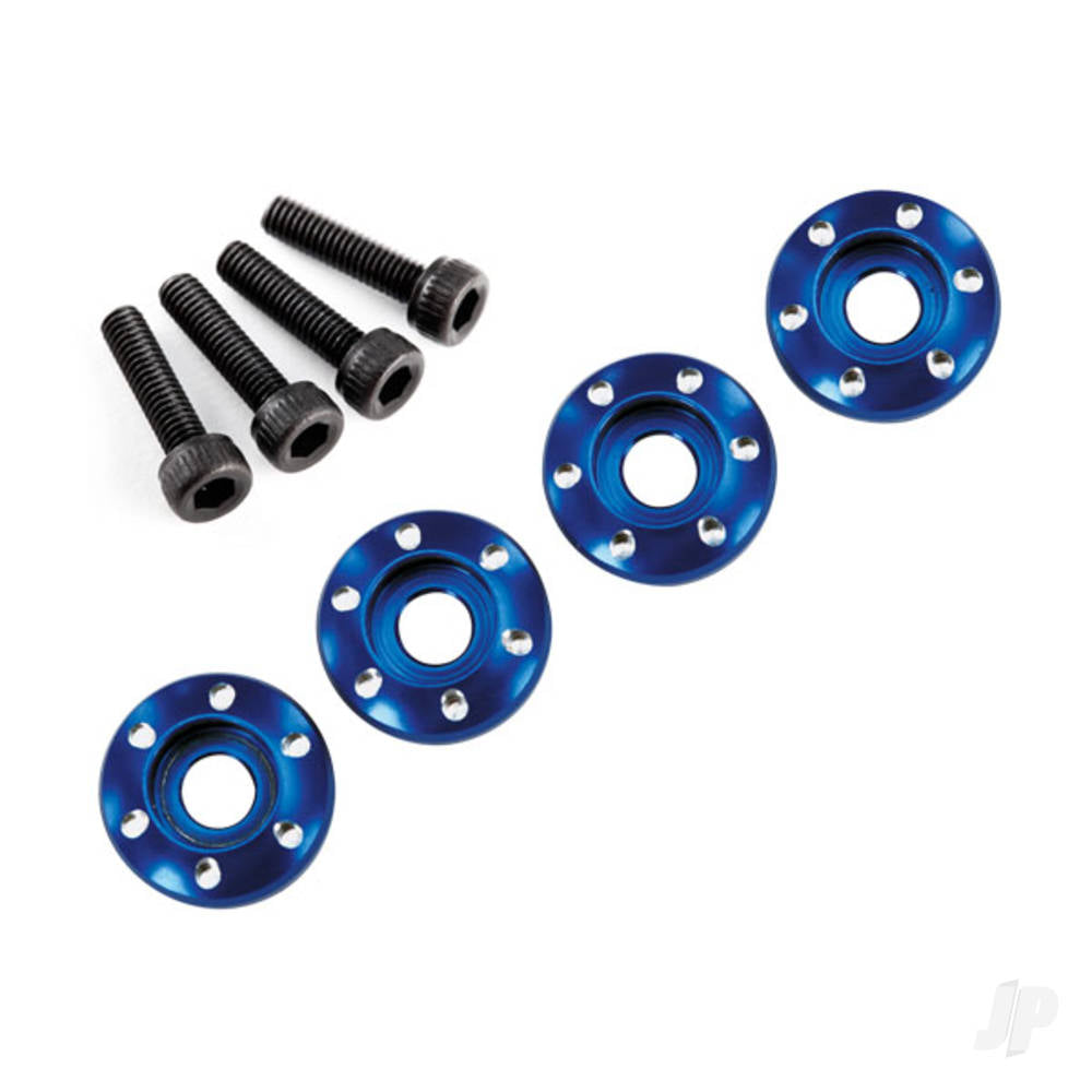 Traxxas Wheel nut washer, machined aluminium, Blue / 3x12mm CS (4 pcs) TRX7668