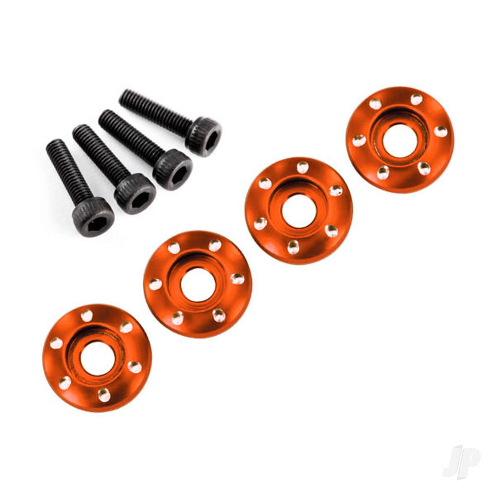 Traxxas Wheel nut washer, machined aluminium, orange / 3x12mm CS (4 pcs) TRX7668X