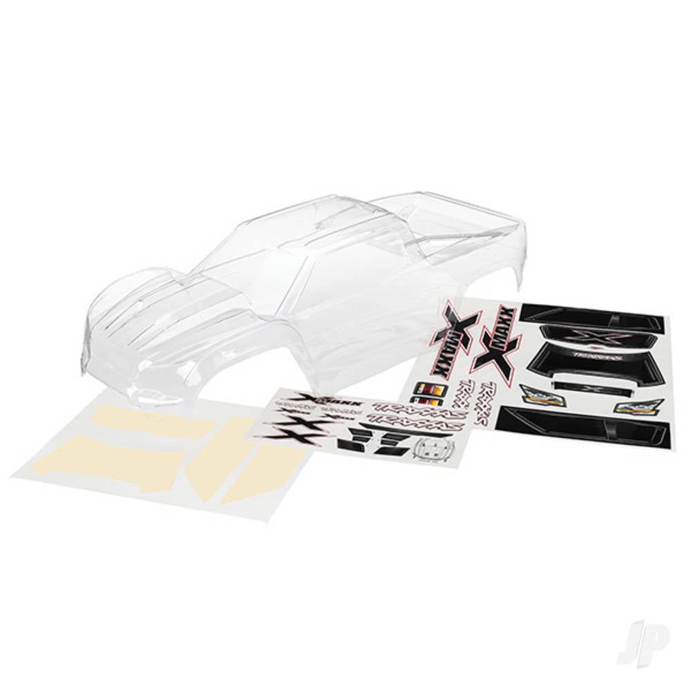 Traxxas Body, X-Maxx (clear, trimMedium, requires painting) / window masks / decal sheet TRX7711