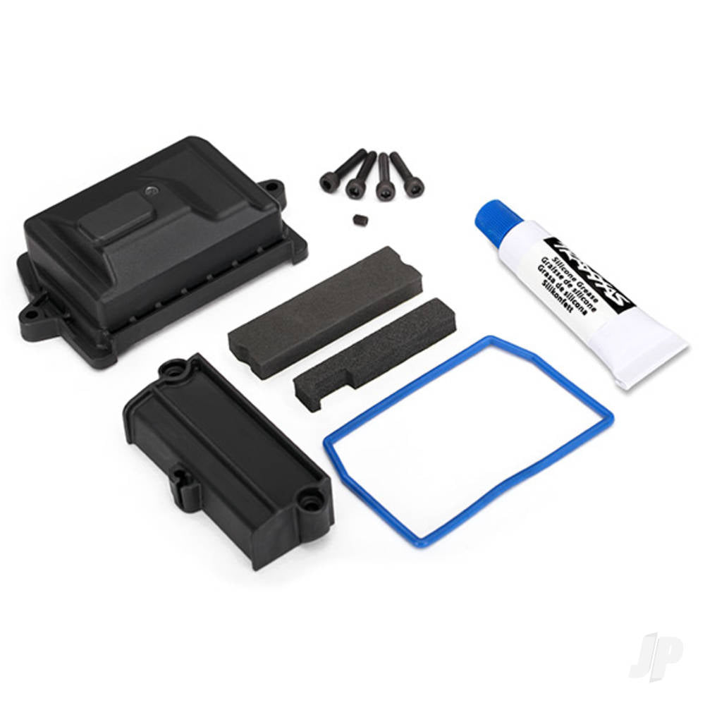 Traxxas Box, receiver (sealed) / wire cover / foam pads / silicone grease / 3x15 CS (4 pcs) TRX7724