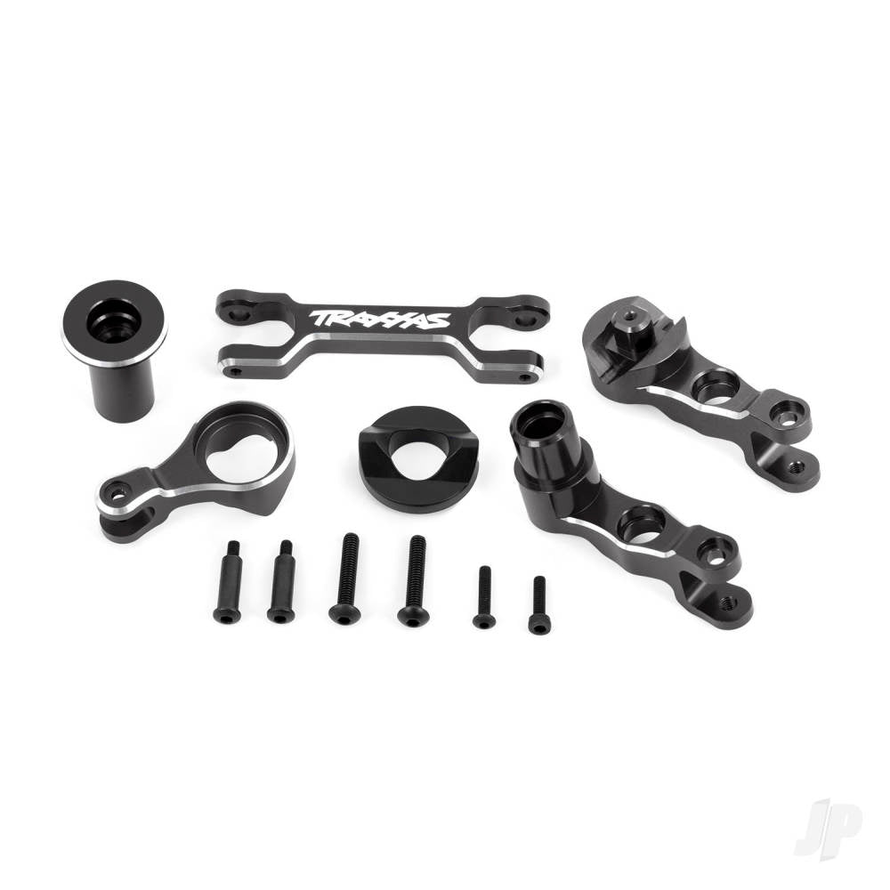 Traxxas Steering bellcranks (left &amp; right)/ drag link (6061-T6 aluminium, gray-anodised) (fits X-Maxx) TRX7746-GRAY