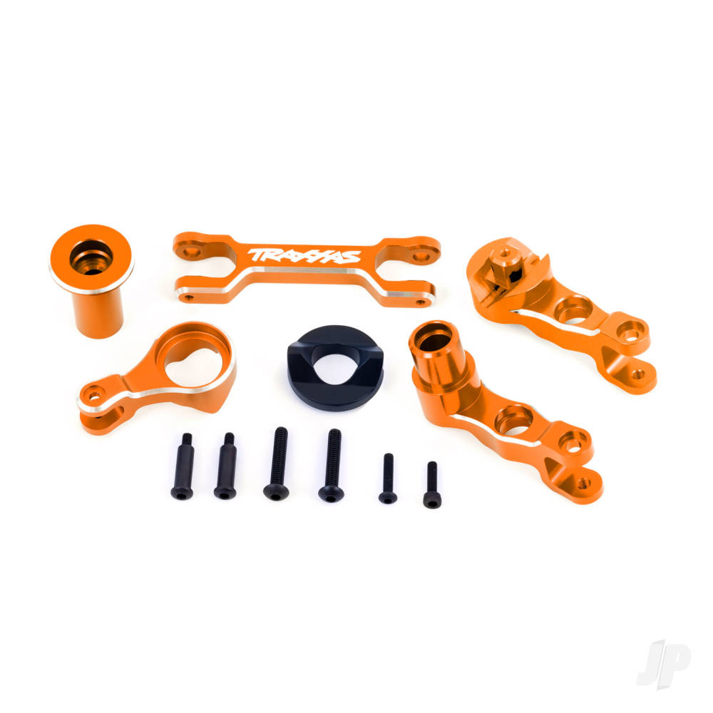 Traxxas Steering bellcranks (left &amp; right)/ drag link (6061-T6 aluminium, orange-anodised) (fits X-Maxx) TRX7746-ORNG