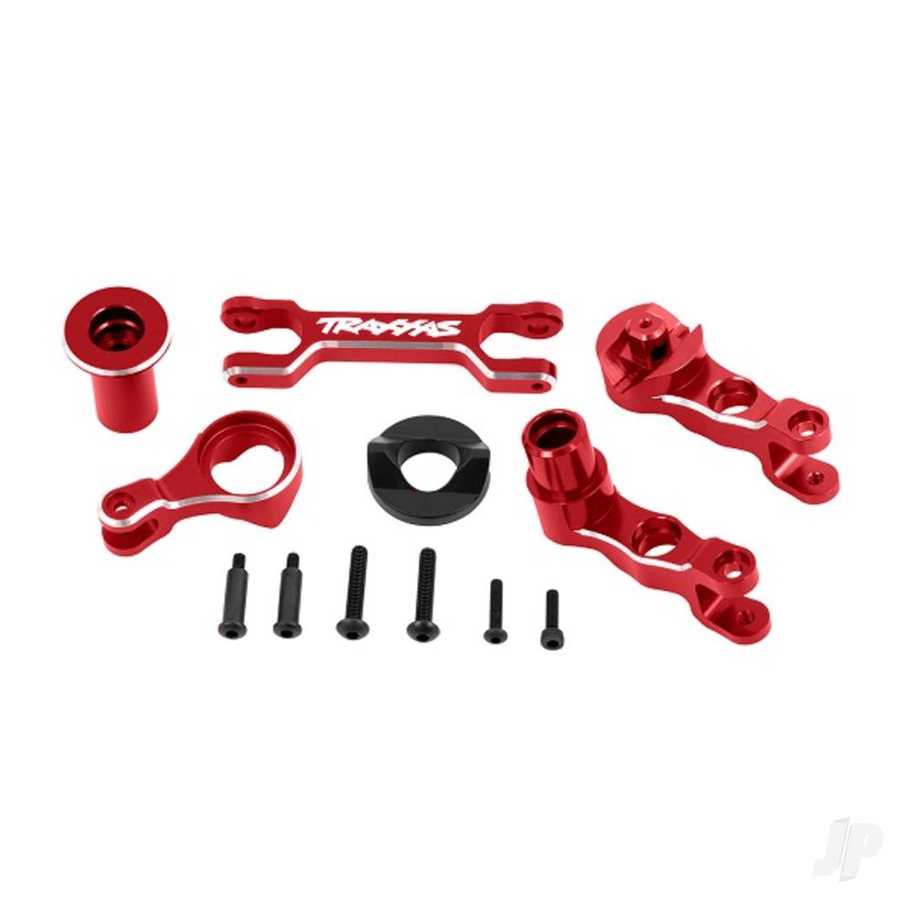 Traxxas Steering bellcranks (left &amp; right)/ drag link (6061-T6 aluminium, red-anodised) (fits X-Maxx) TRX7746-RED