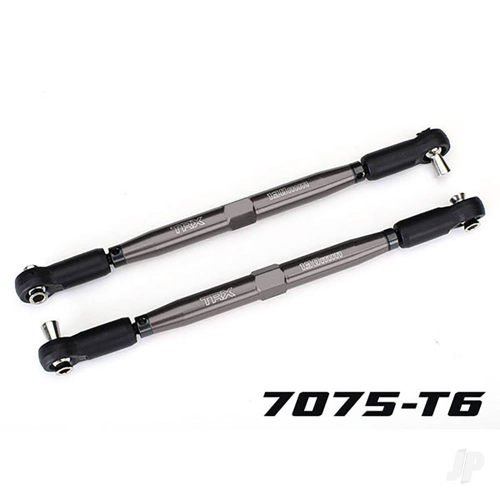 Traxxas Toe links, X-Maxx (Tubes gray-anodised, 7075-T6 aluminium, stronger than titanium) (157mm) (2)/ rod ends, assembled with steel hollow balls (4)/ aluminium wrench, 10mm (1) TRX7748-GRAY