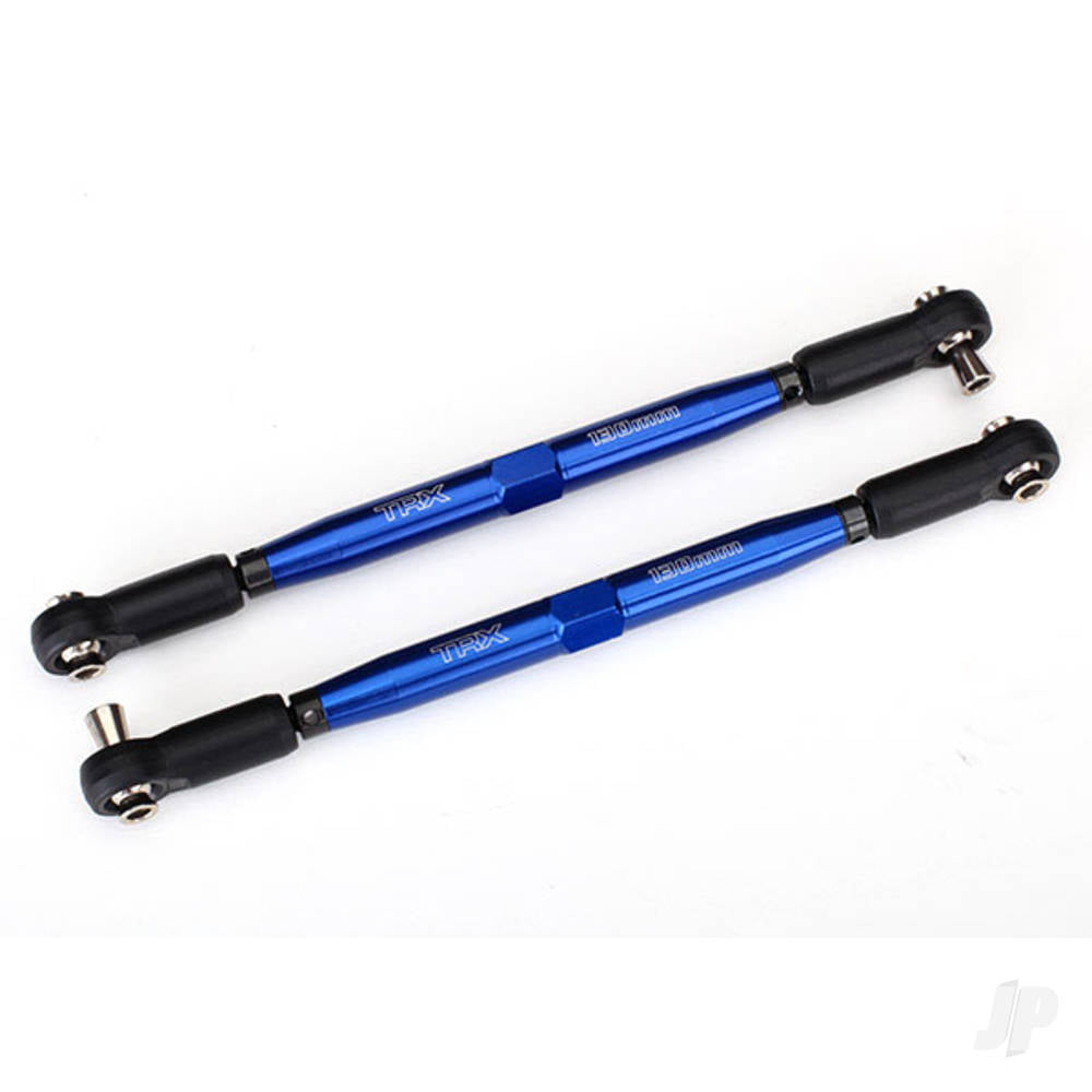 Traxxas Toe links, X-Maxx (Tubes Blue-anodised, 7075-T6 aluminium, stronger than titanium) (157mm) (2 pcs) / rod ends, assembled with Steel hollow balls (4 pcs) / aluminium wrench, 10mm (1pc) TRX7748X