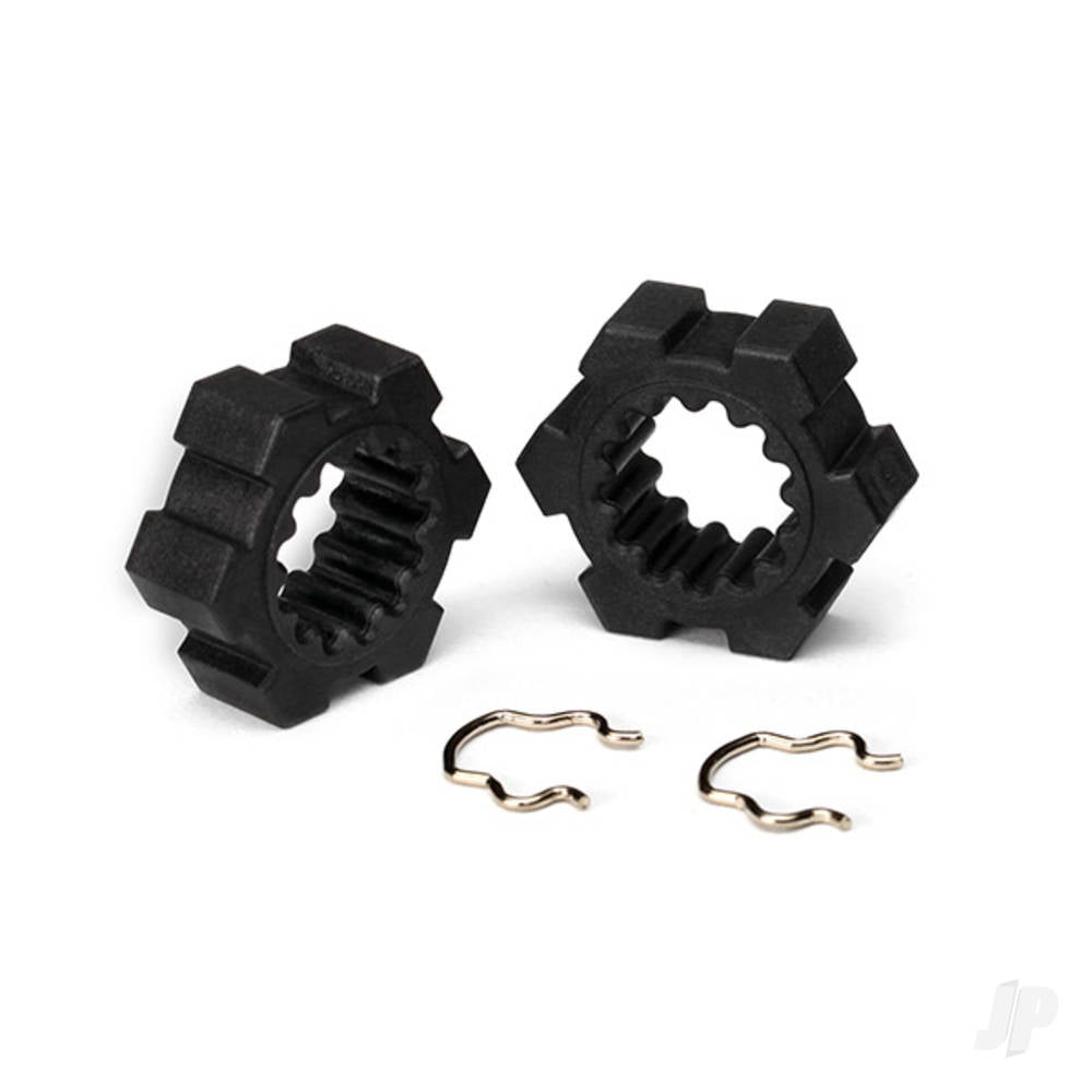 Traxxas Wheel Hubs, hex (2 pcs) / hex clips (2 pcs) TRX7756