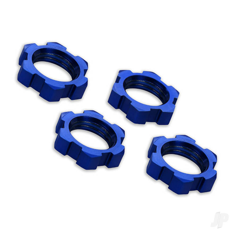 Traxxas Wheel nuts, splined, 17mm, serrated (Blue-anodised) (4 pcs) TRX7758