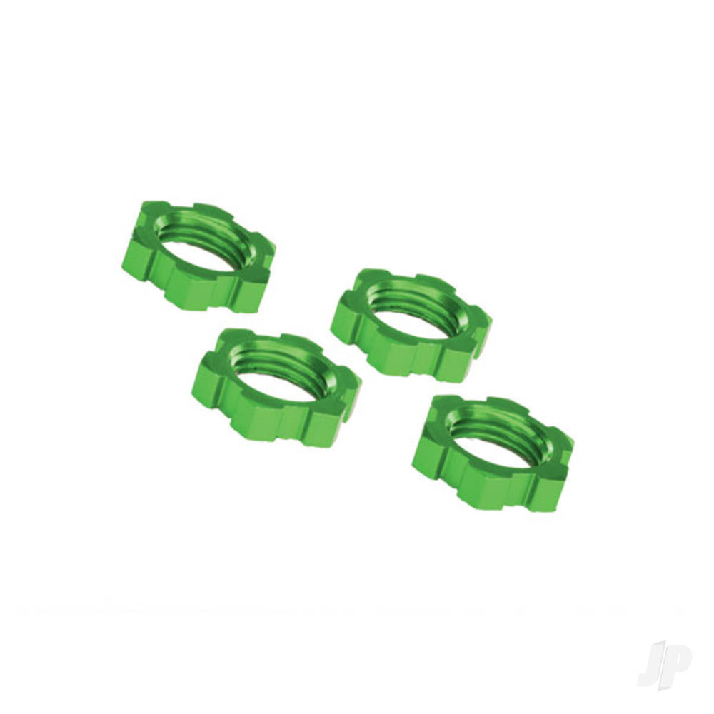 Traxxas Wheel nuts, splined, 17mm, serrated (Green-anodised) (4 pcs) TRX7758G