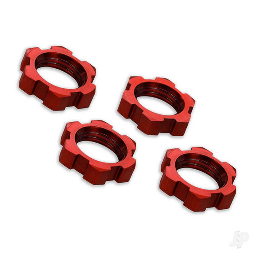 Traxxas Wheel nuts, splined, 17mm, serrated (Red-anodised) (4 pcs) TRX7758R