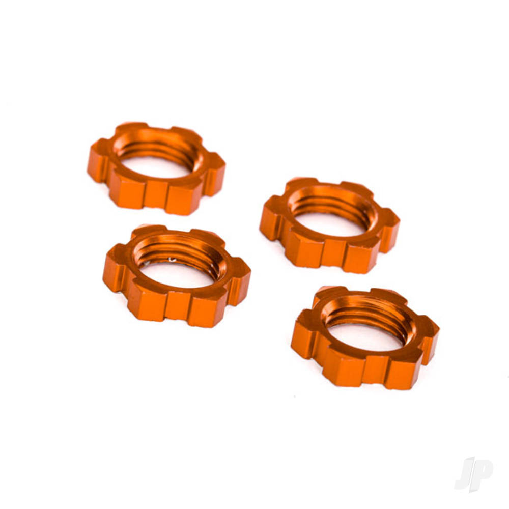 Traxxas Wheel nuts, splined, 17mm, serrated (orange-anodised) (4) TRX7758T