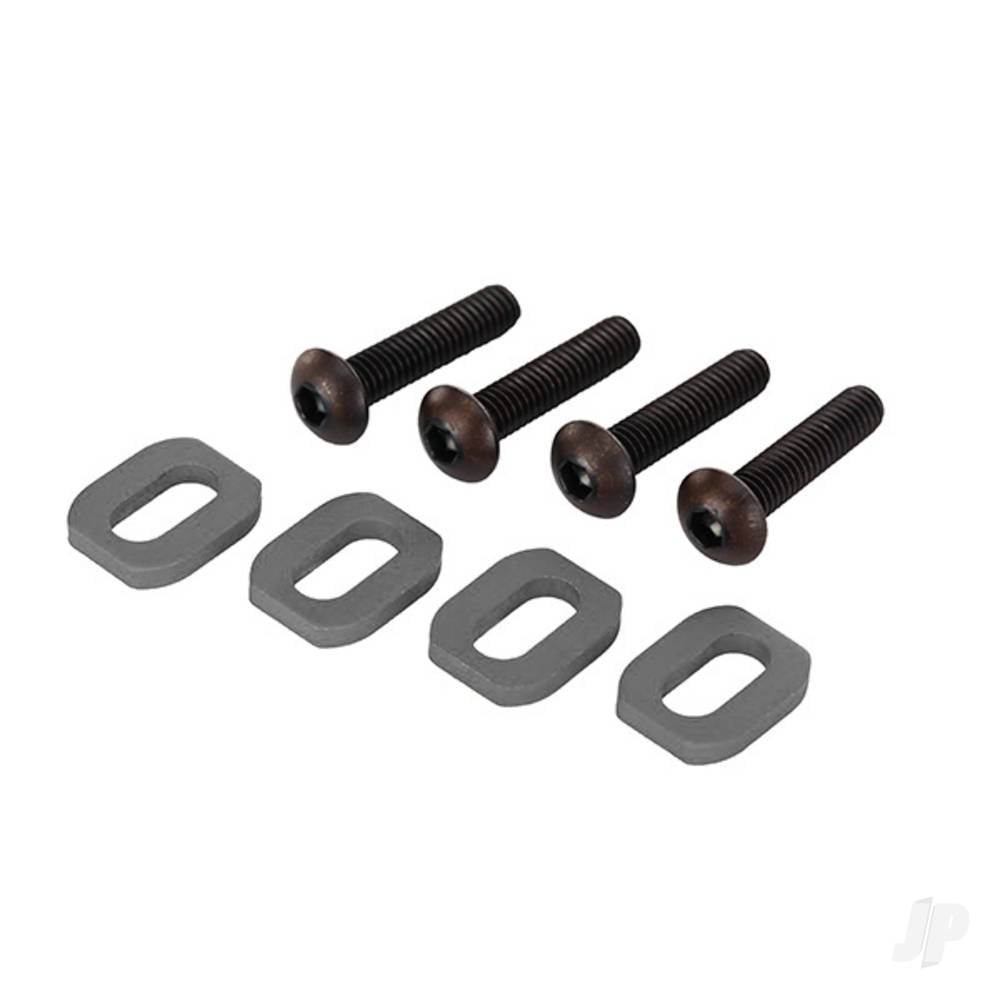 Traxxas Washers, motor mount, aluminium (gray-anodised) (4)/ 4x18mm BCS (4) TRX7759-GRAY