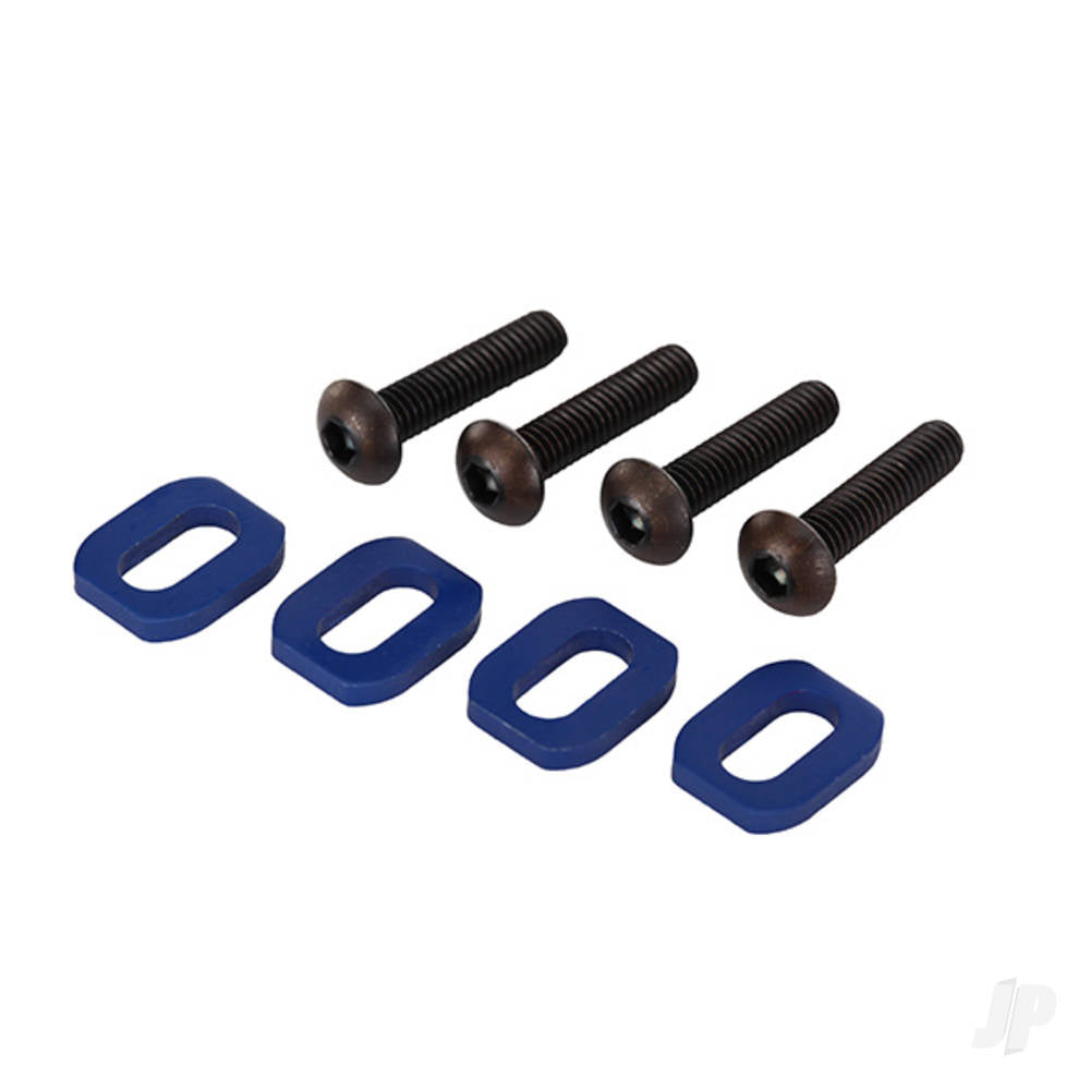 Traxxas Washers, motor mount, aluminium (Blue-anodised) (4 pcs) / 4x18mm B - TRX7759 Main