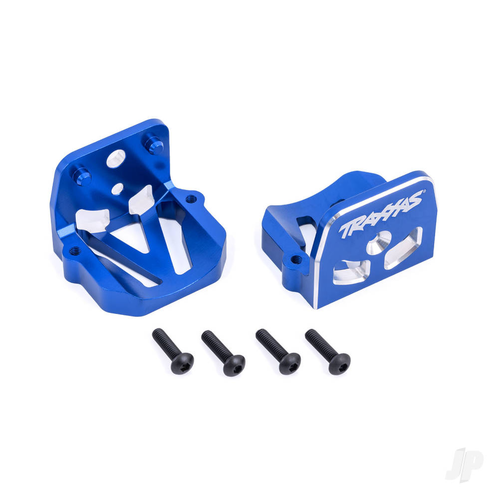 Traxxas Motor mounts, 6061-T6 aluminium (blue-anodised) (front &amp; rear) TRX7760-BLUE