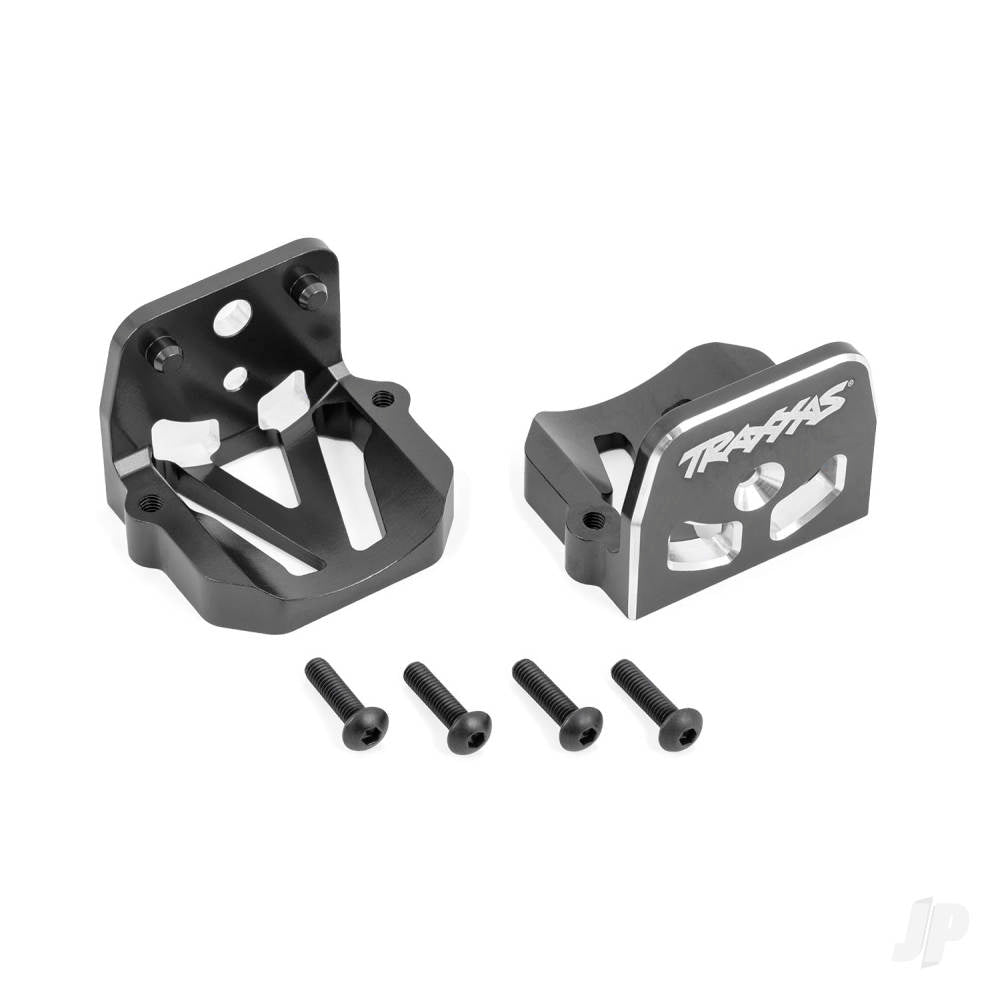 Traxxas Motor mounts, 6061-T6 aluminium (gray-anodised) (front &amp; rear) TRX7760-GRAY