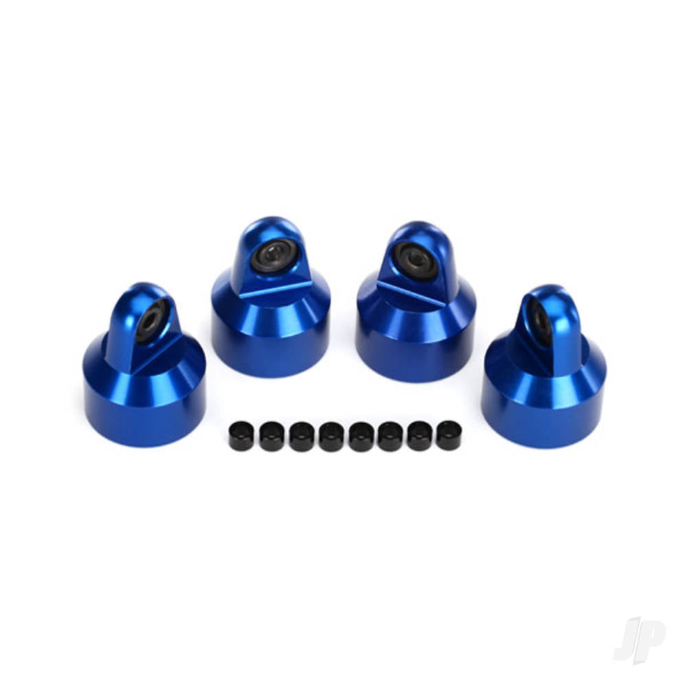 Traxxas Shock caps, aluminium (Blue-anodised), GTX shocks (4 pcs) / spacer - TRX7764A Main