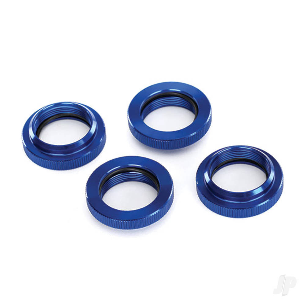 Traxxas Spring retainer (adjuster), Blue-anodised aluminium, GTX shocks (4 - TRX7767 Main